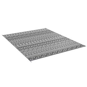 Outsunny Outdoor Mat 8x10 Reversible Boho, RV Camping Patio, Gray & White, Portable