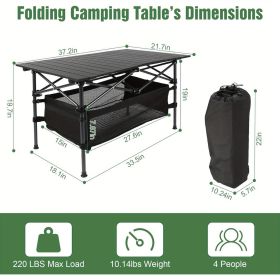 Camping Table That Fold up Lightweight, Aluminum Folding Table Roll Up Table with Easy Carrying Bag for Indoor, Outdoor, Camping, Backyard, BBQ,
