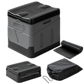 1Pc Portable Toilet For Car Camping Boating Hiking Outdoor Travel Potty With Carry Bag Foldable Emergency Toilet With Lid Trash Bags (Option: Grey-20L)