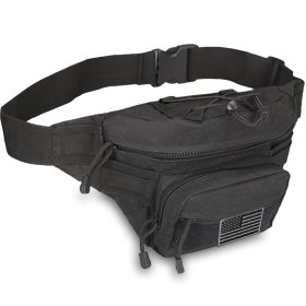 EDC Hunting Tactical Fanny Pack with USA Flag Patch (Color: Army Green|Black|Tan)