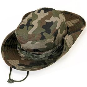 Military Wide Brim Boonie Bucket Hat (Color: Army Green|Army Green Camo|Black|Khaki|Light Khaki|Light Khaki Camo|Navy)